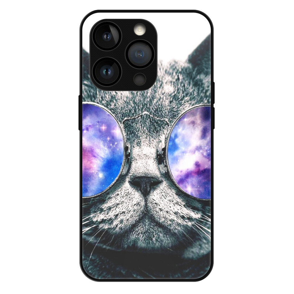 Lesklé puzdro MagSafe iSaprio - Galaxy Cat - iPhone 14 Pro