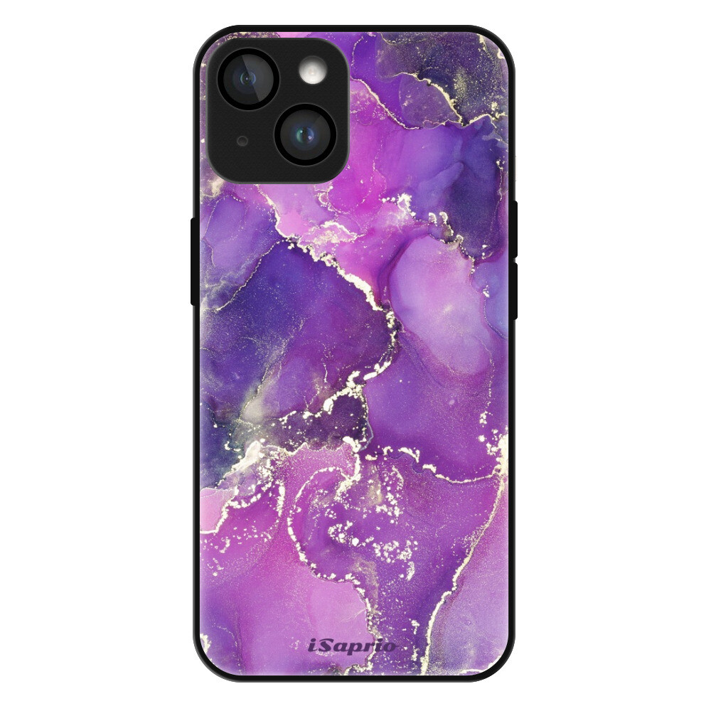 Lesklé puzdro MagSafe iSaprio - Purple Marble 10 - iPhone 15