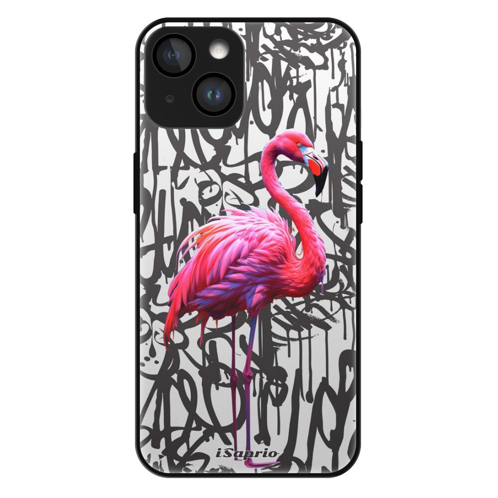 Lesklé puzdro MagSafe iSaprio - Flamingo Graffiti - iPhone 15