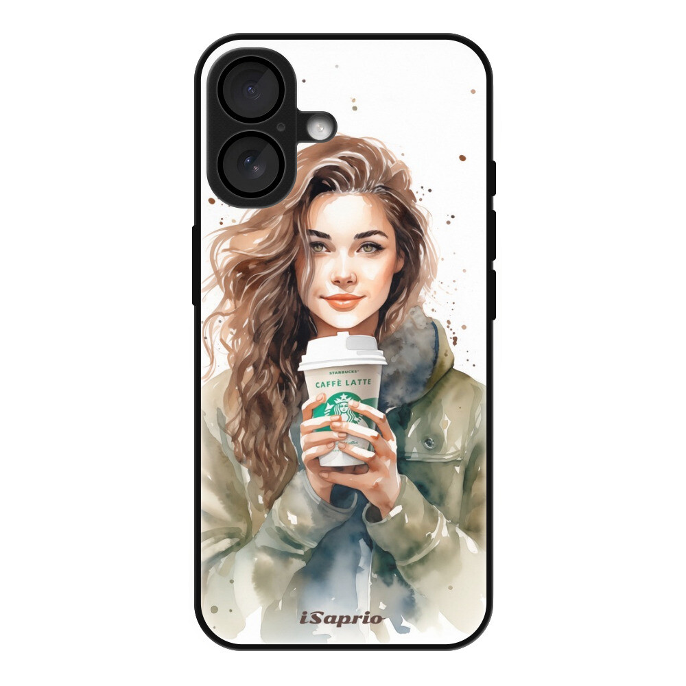 Lesklé puzdro Exclusive iSaprio - Girl With Latte - iPhone 16