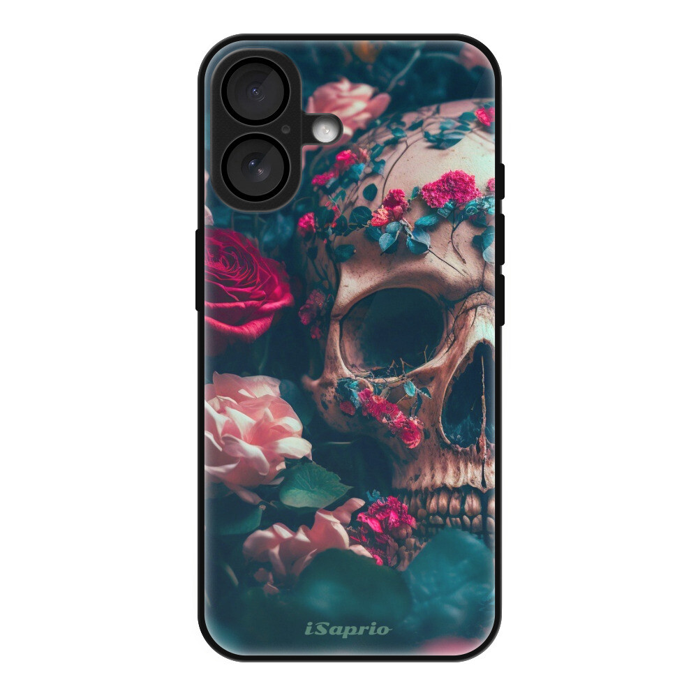 Lesklé puzdro Exclusive iSaprio - Skull in Roses - iPhone 16