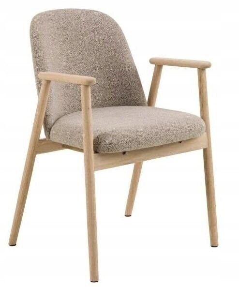 Jídelní křeslo Leo z masivu béžové/dub bělený