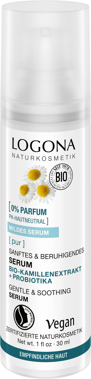 Logona Pleťové sérum PUR s BIO rumančekom a probiotikami 30 ml