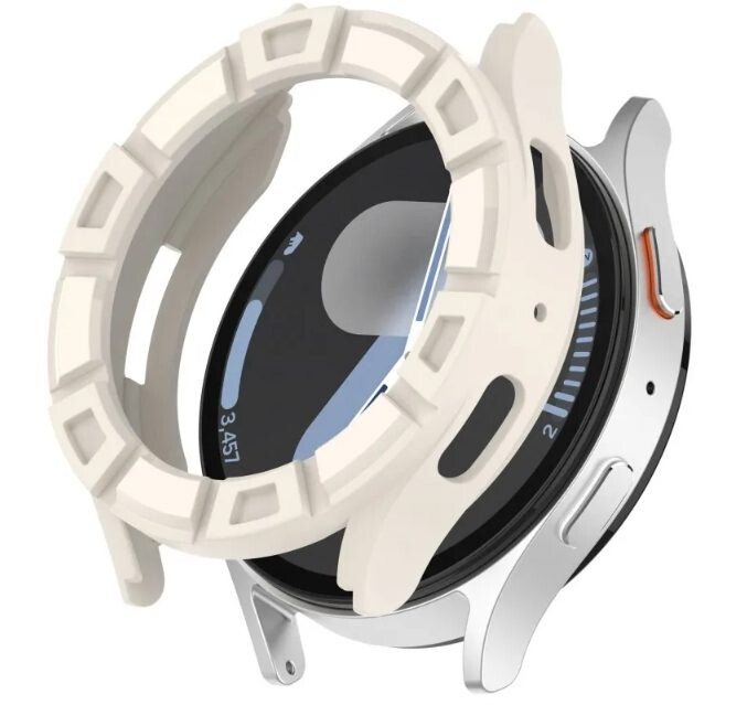 Silikónový rámček pre Samsung Galaxy Watch 7, 44 mm - Béžový