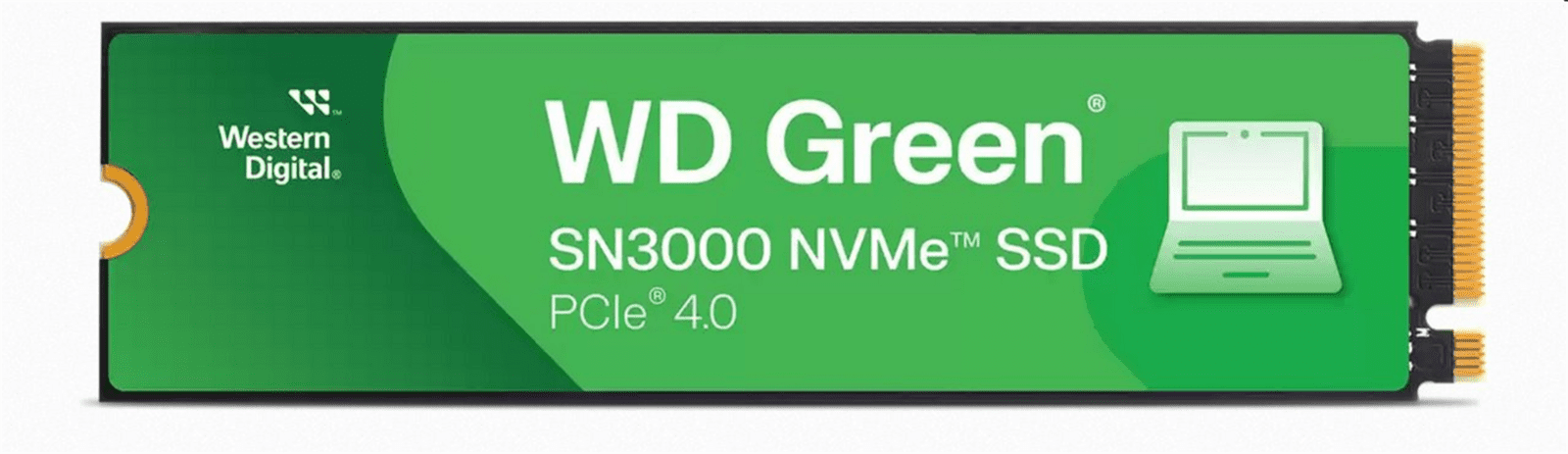 WD Green SN3000 SSD 2TB M.2 NVMe Gen4 50004200 MBps WDS200T4G0E