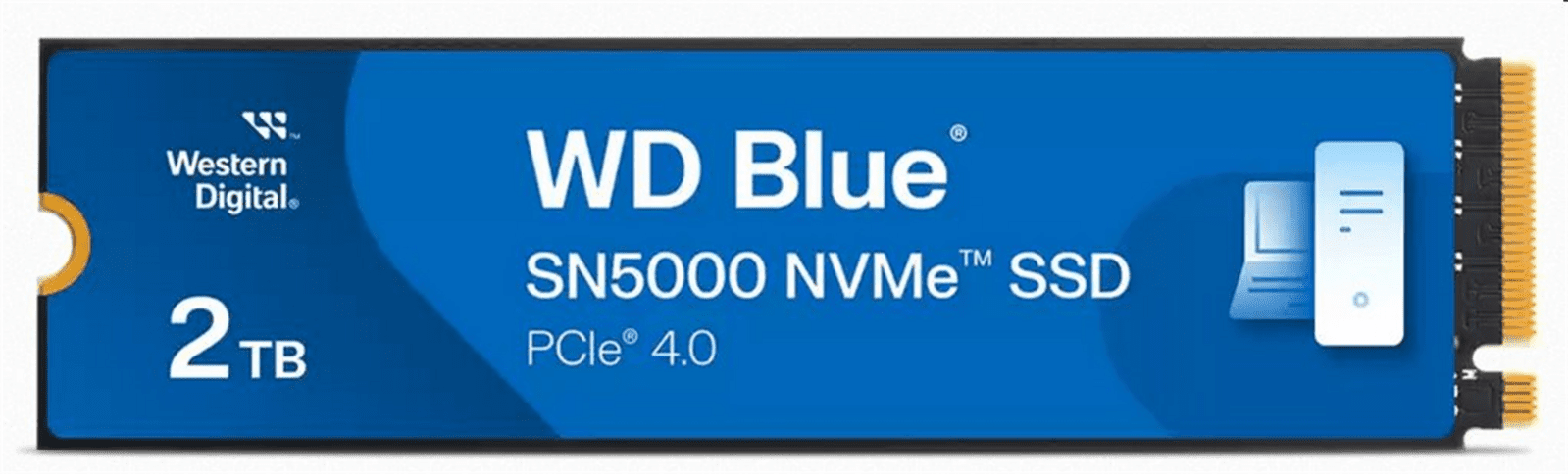 WD Blue SN5000 SSD 2TB M.2 NVMe Gen4 51504850 MBps WDS200T4B0E
