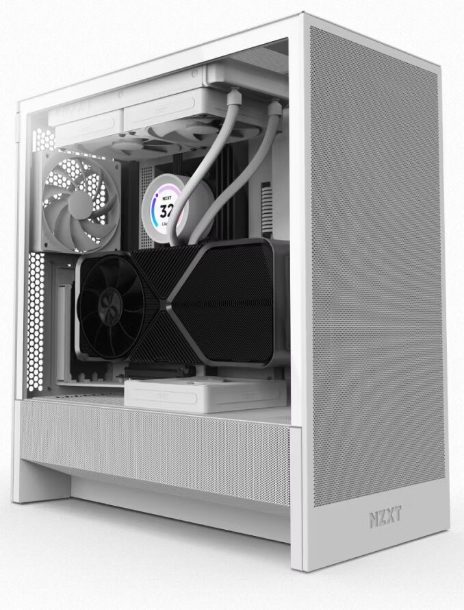 NZXT case H5 Flow  2x120 mm fan  mesh  White CC-H52FW-01