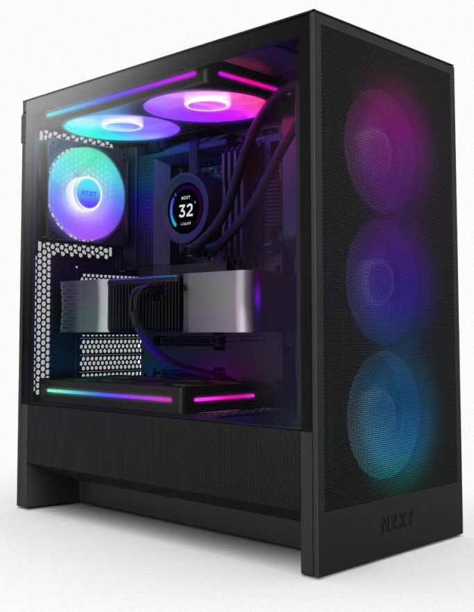 NZXT case H5 Flow RGB  360 mm RGB core fan  mesh  Black CC-H52FB-R1