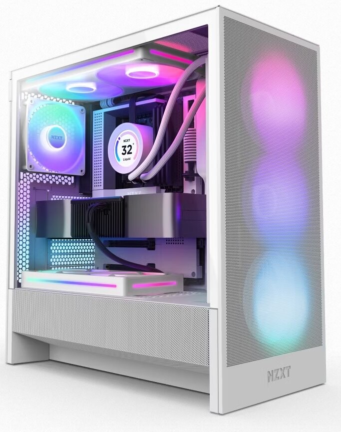 NZXT case H5 Flow RGB  360 mm RGB core fan  mesh  White CC-H52FW-R1