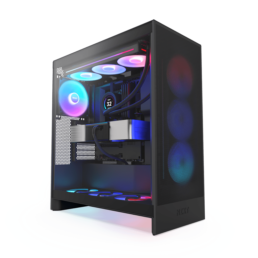 NZXT case H7 Flow RGB  3x 140 mm fan  glass  mesh panel  black CM-H72FB-R1