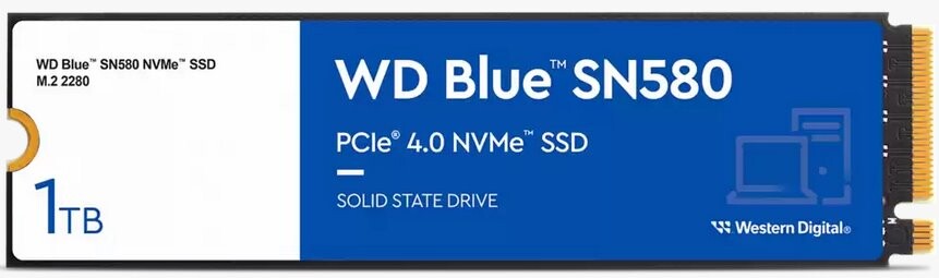 WD Blue SN580 SSD 1TB M.2 NVMe Gen4 41504150 MBps WDS100T3B0E
