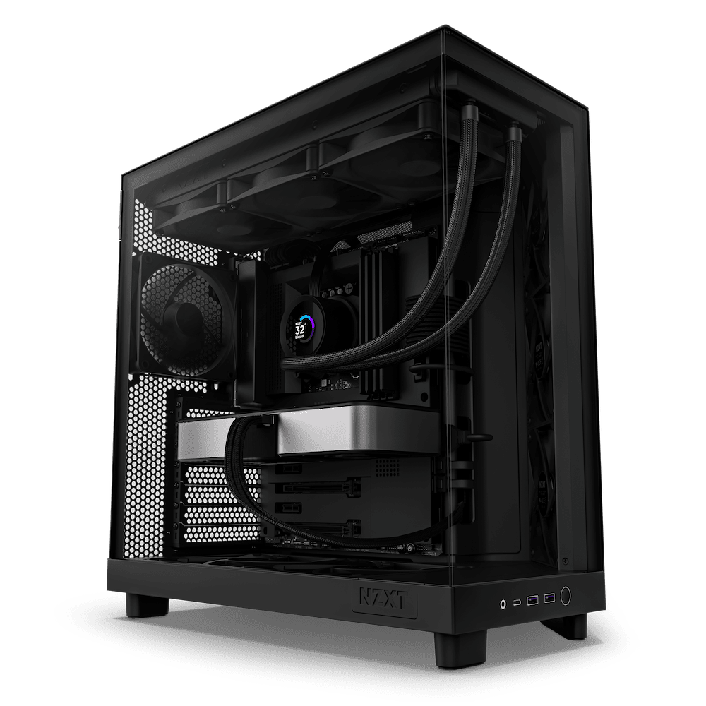 NZXT case H6 Flow  3x120 mm fan  tempered glass  mesh panel  black CC-H61FB-01