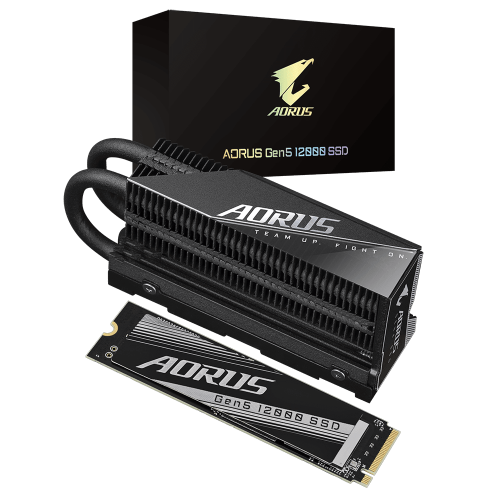 Gigabyte AORUS 12000 SSD 1TB M.2 NVMe Gen5, HeatSink 117009500 MBps AG512K1TB