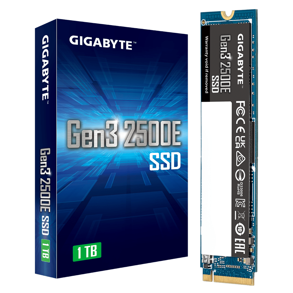 Gigabyte 2500E SSD 1TB M.2 NVMe Gen3 24001800 MBps G325E1TB