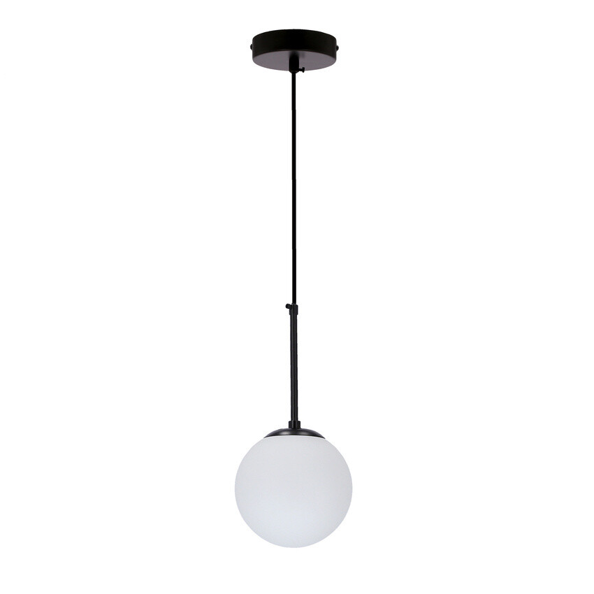 Závesná lampa Pompei čierna E27 biele tienidlo 15cm