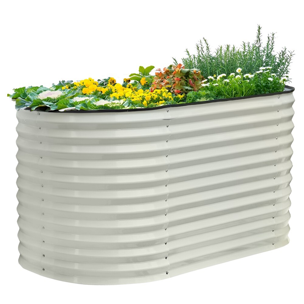 KONDELA Sadan Typ 1 kovový vyvýšený záhon béžová