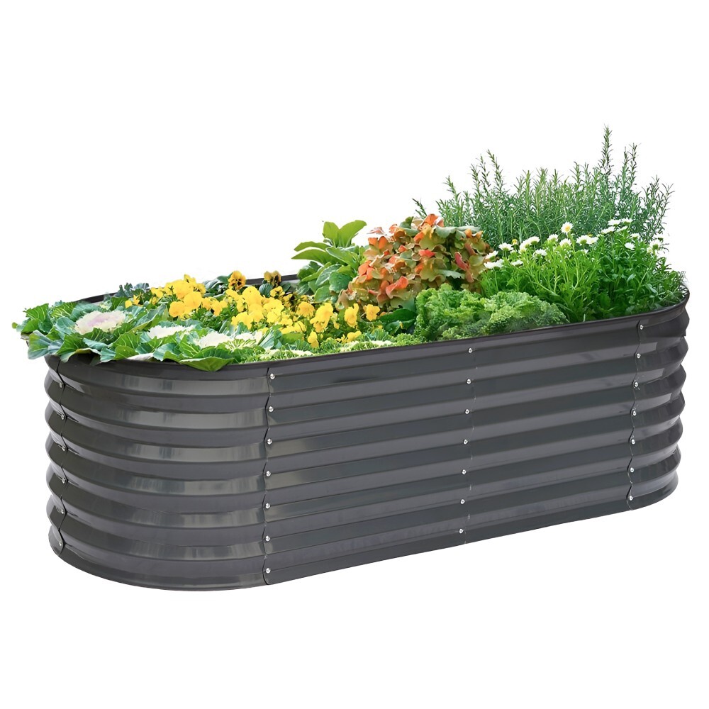 KONDELA Sadan Typ 2 kovový vyvýšený záhon antracit