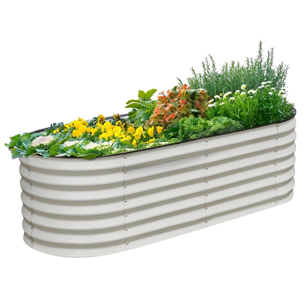 KONDELA Sadan Typ 2 kovový vyvýšený záhon béžová