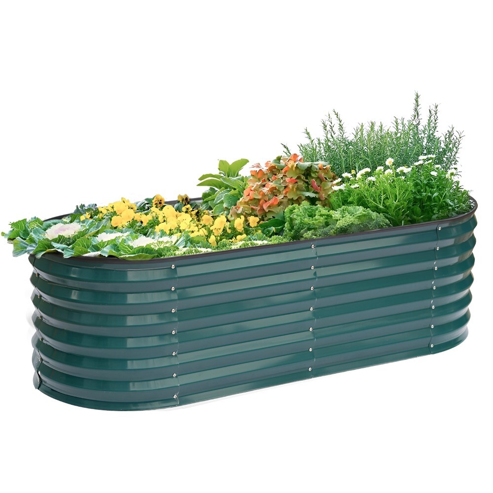 KONDELA Sadan Typ 2 kovový vyvýšený záhon zelená