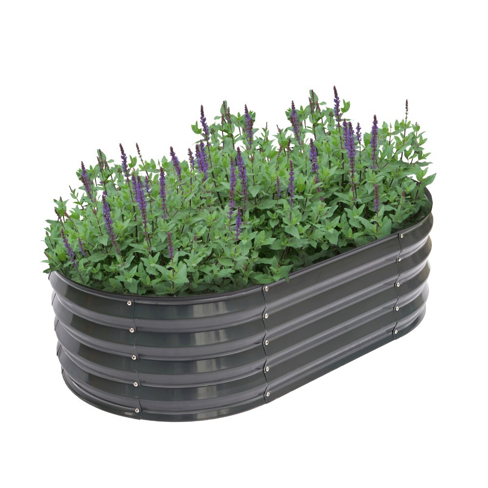 KONDELA Sadan Typ 3 kovový vyvýšený záhon antracit