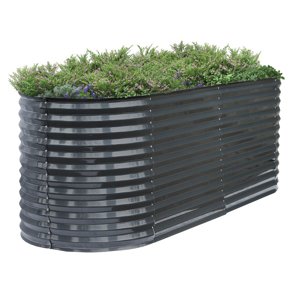 KONDELA Sadan Typ 5 kovový vyvýšený záhon antracit