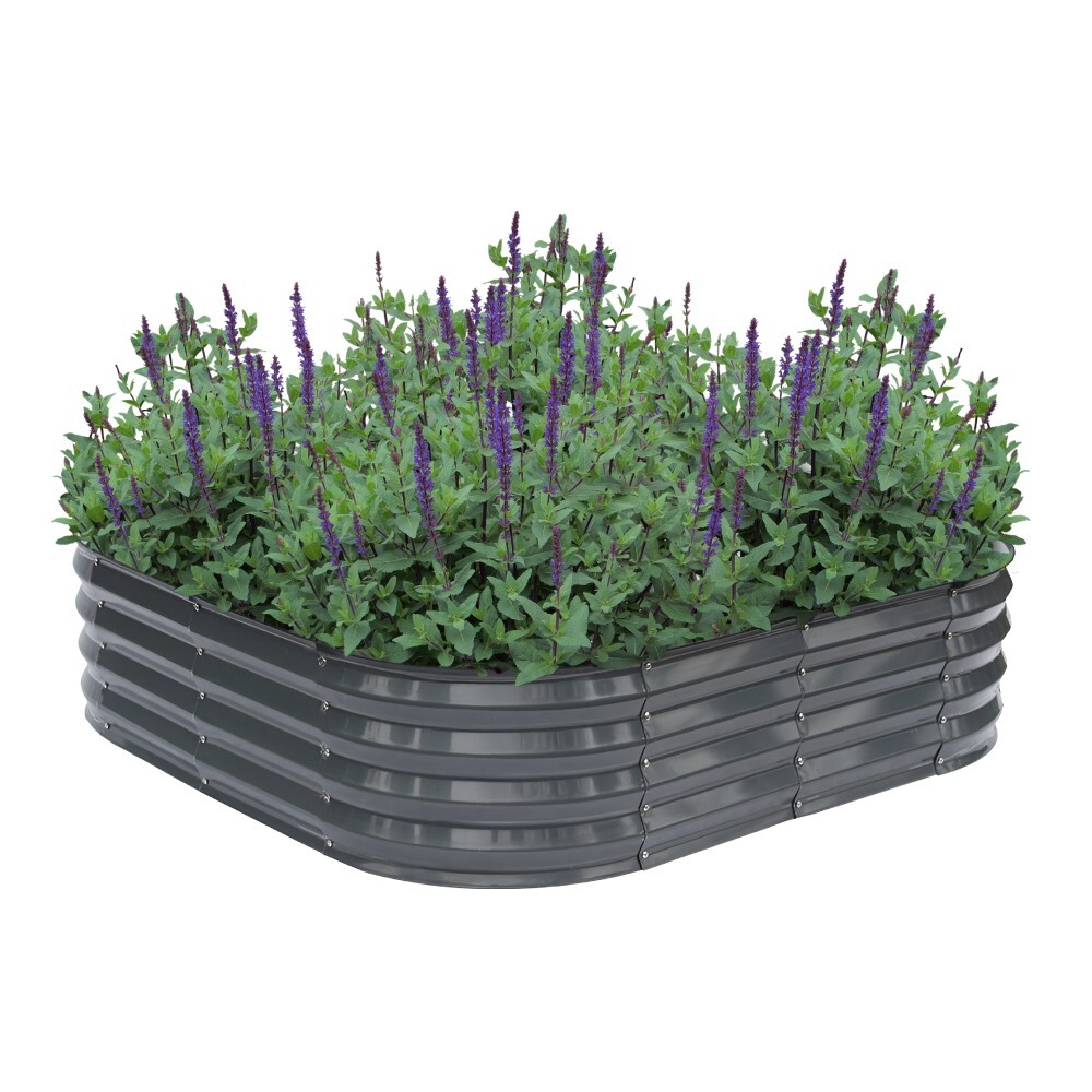 KONDELA Sadan Typ 7 kovový vyvýšený záhon antracit