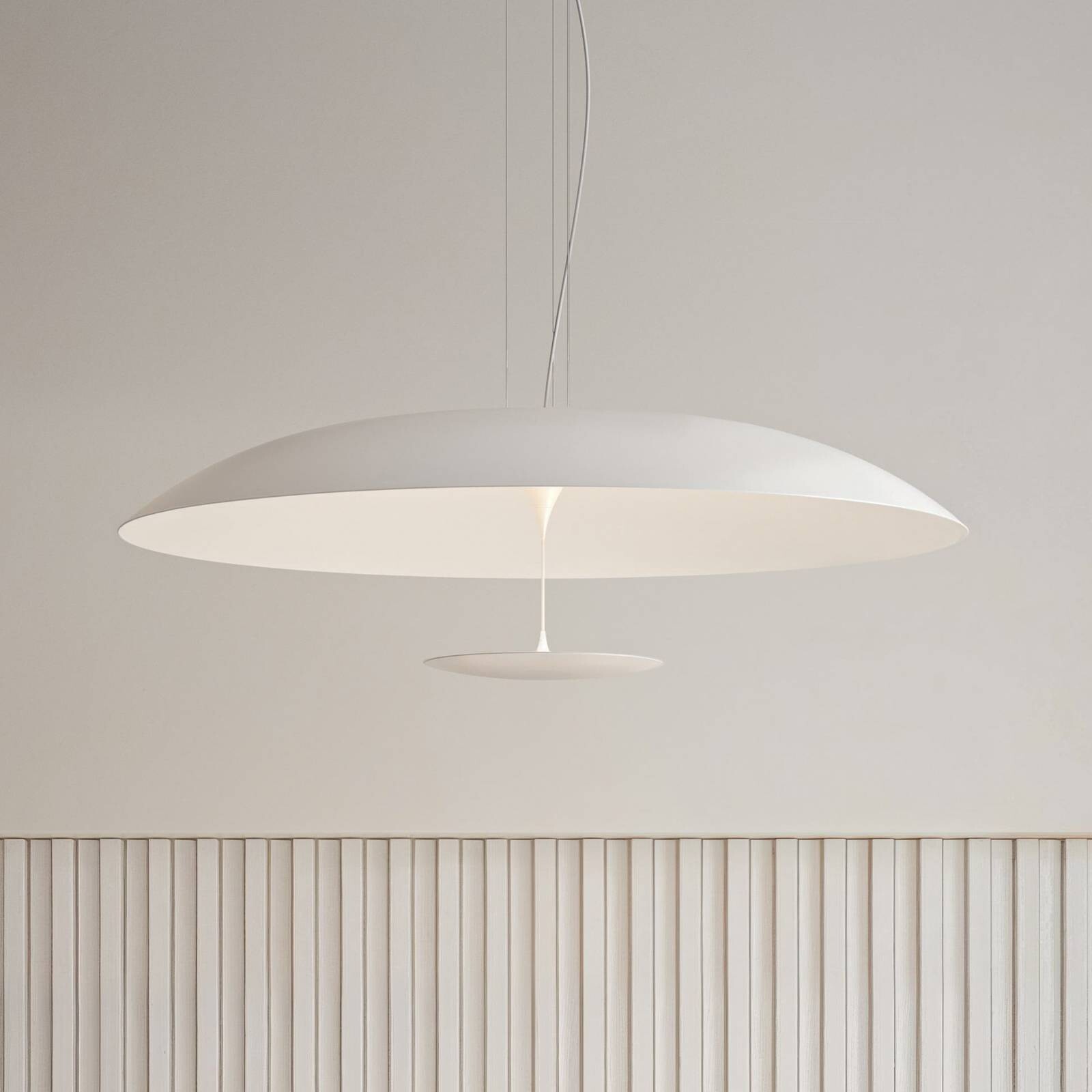 Karman LED závesné svietidlo BLANCO, Ø 92 cm, biela, kov