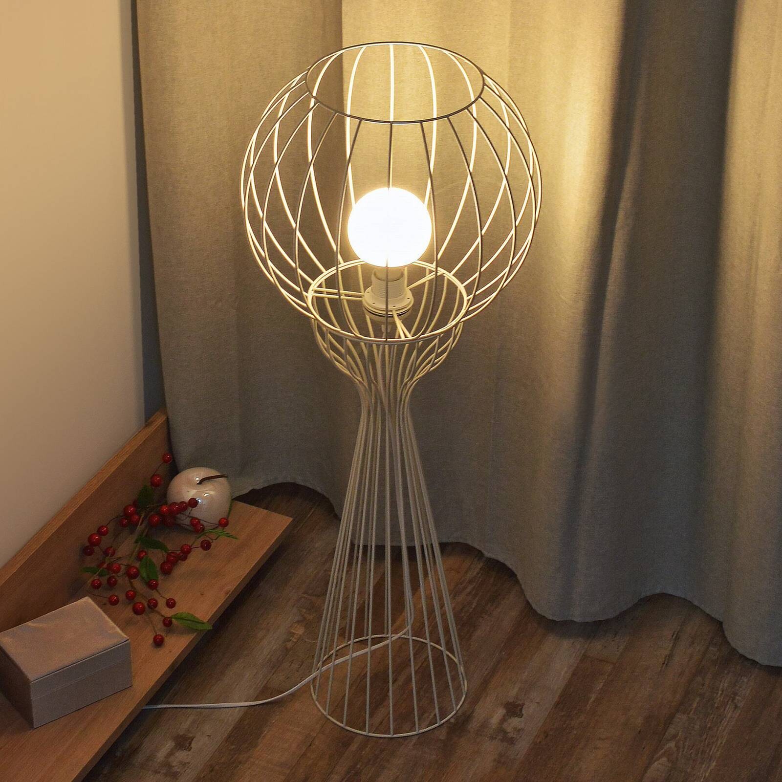 Stojacia lampa Mercure, piesok, kov/plast, výška 93 cm
