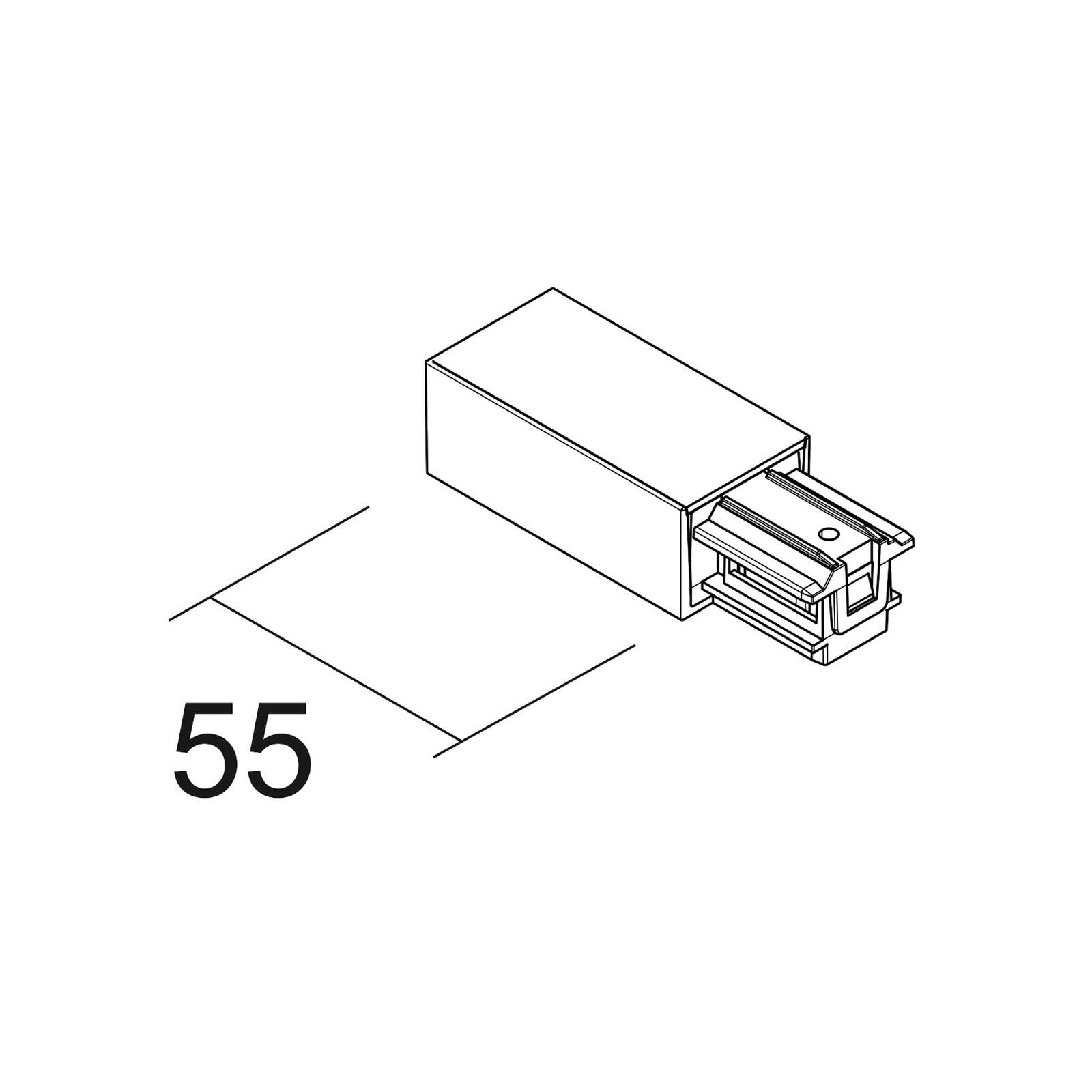 Ivela napájanie vpravo SQUARE 48 V, biela, plast