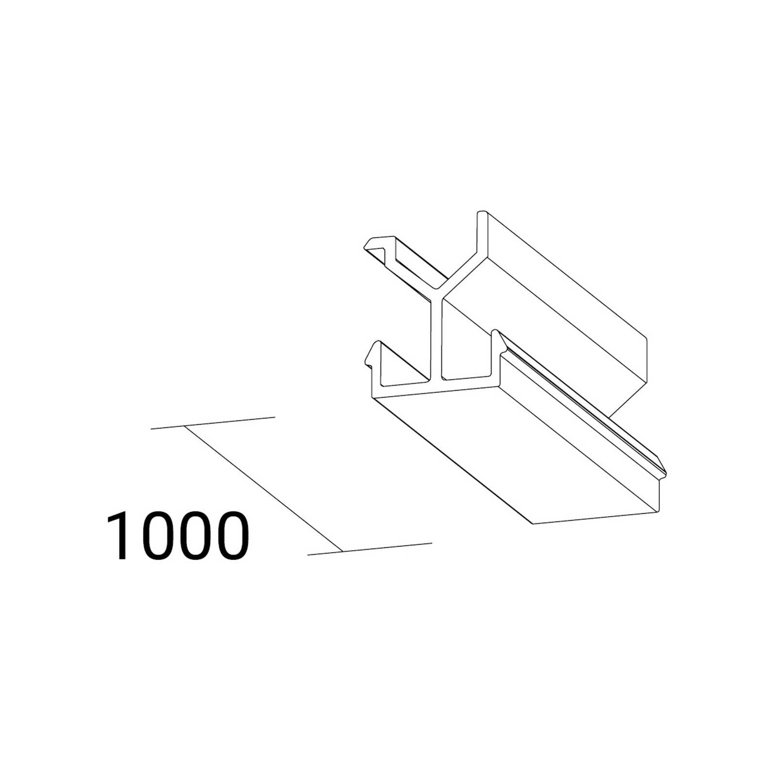 Ivela kryt SQUARE 48 V lišta, biela, dĺžka 100 cm