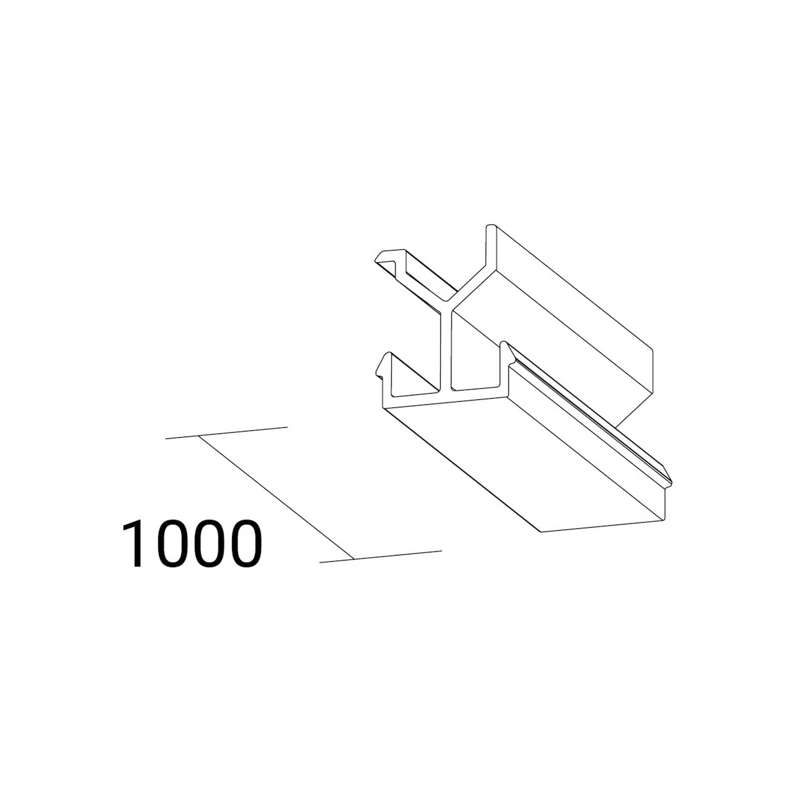 Ivela kryt SQUARE 48 V lišta, čierna, dĺžka 100 cm