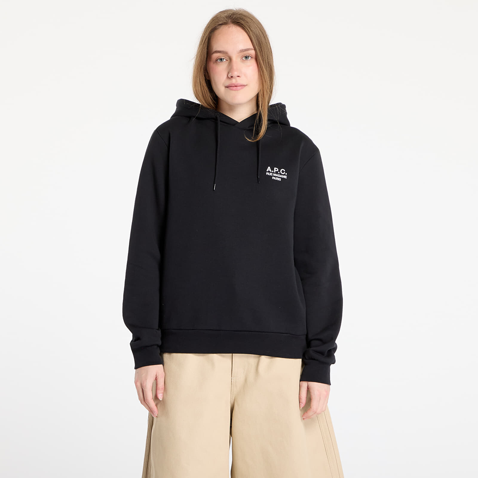 Mikina A.P.C. Standard Rue Madame Hoodie UNISEX Black/ White L