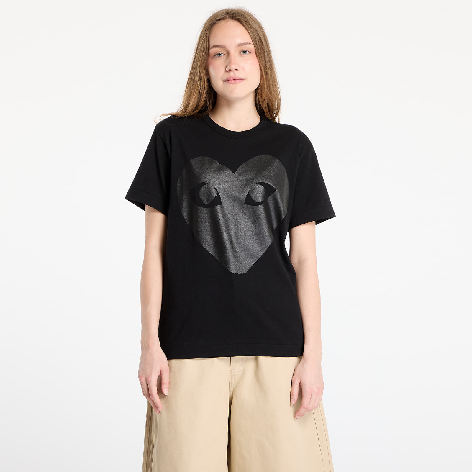 Tričko Comme des Garçons PLAY Logo Print Knit T-Shirt UNISEX Black L