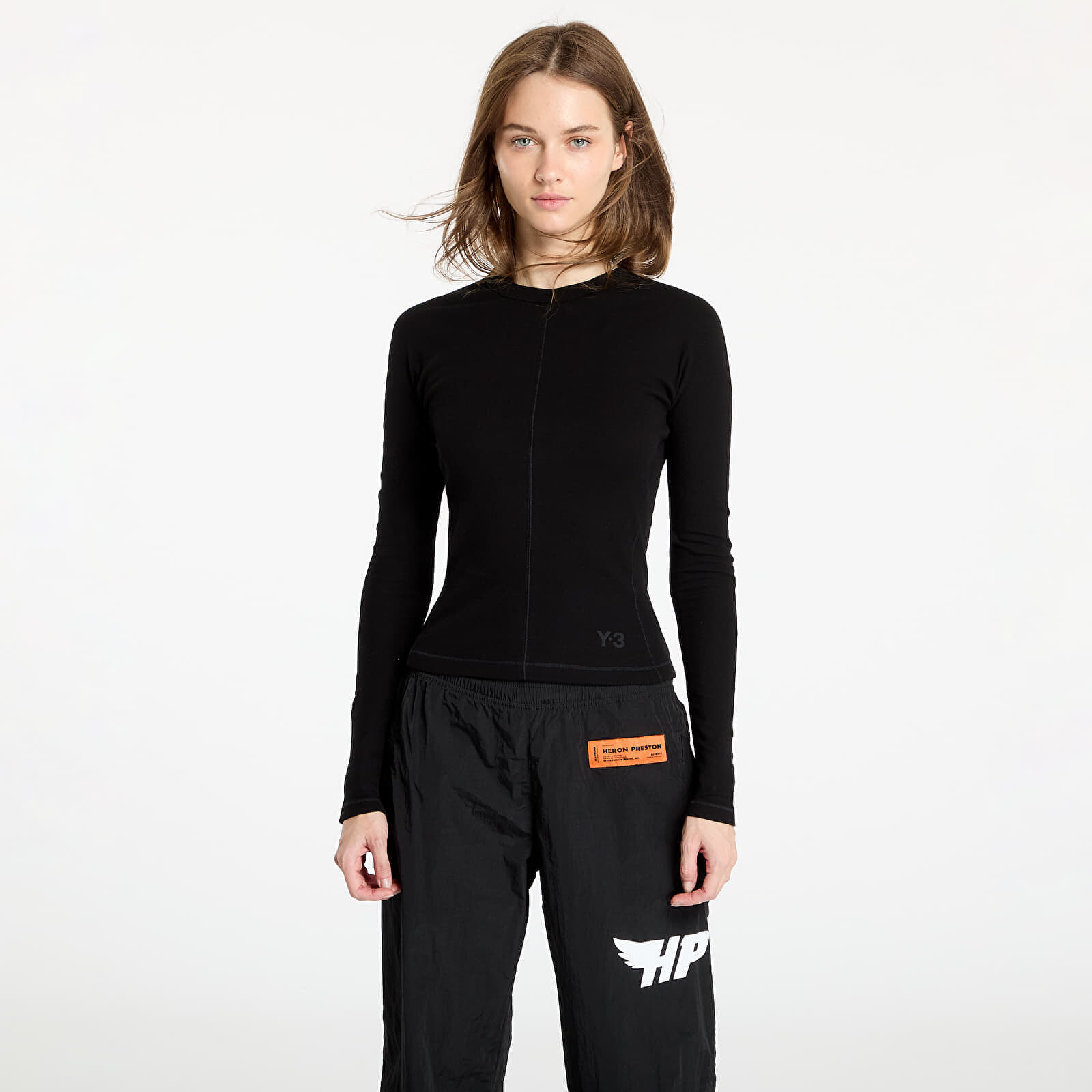Tričko Y-3 Fitted Long Sleeve Tee Black XS