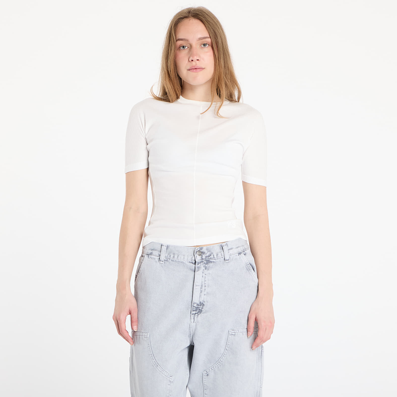Tričko Y-3 Fitted Short Sleeve T-Shirt Core White XS
