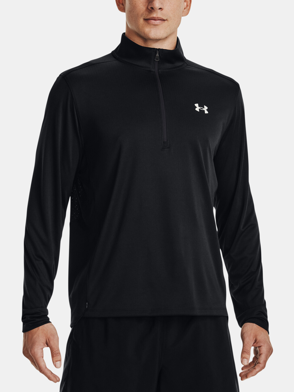 Under Armour T-Shirt UA Speed Stride 2.0 1/2 Zip-BLK - Mens