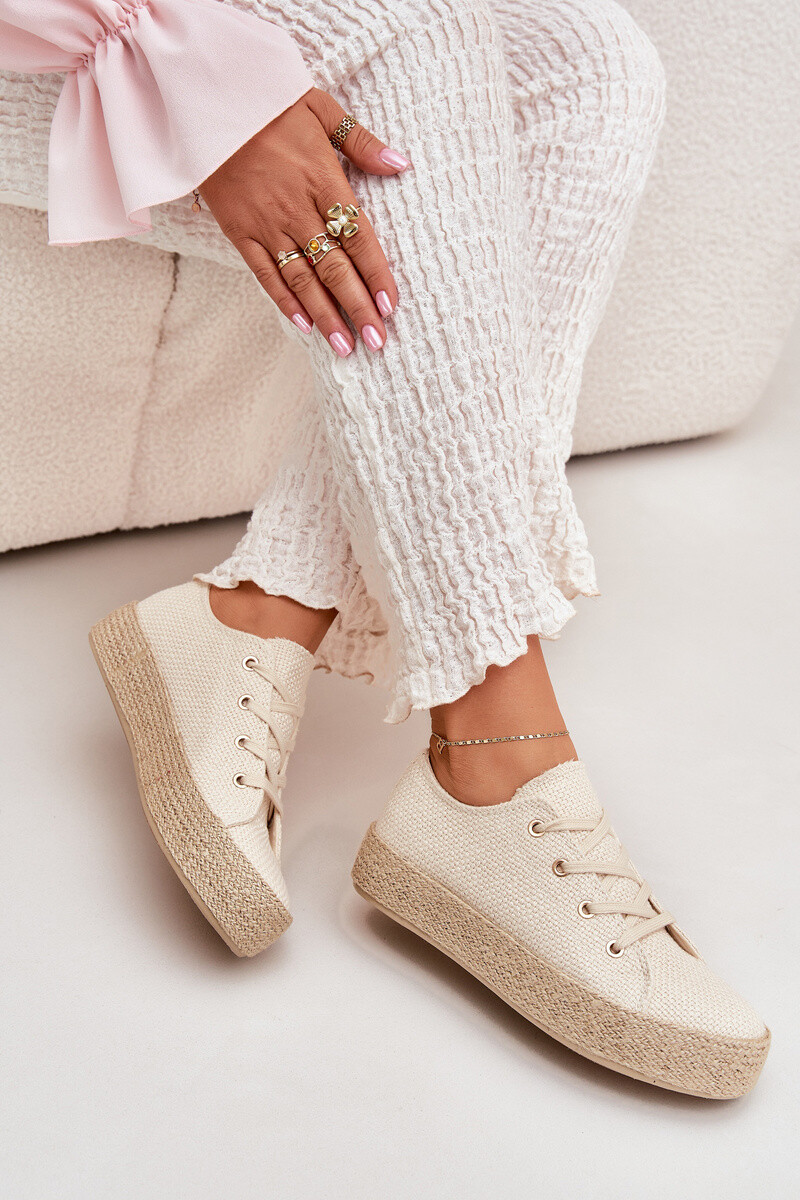 Boto Dámske Tenisky Na Platforme S Pleteninou Béžové Princa