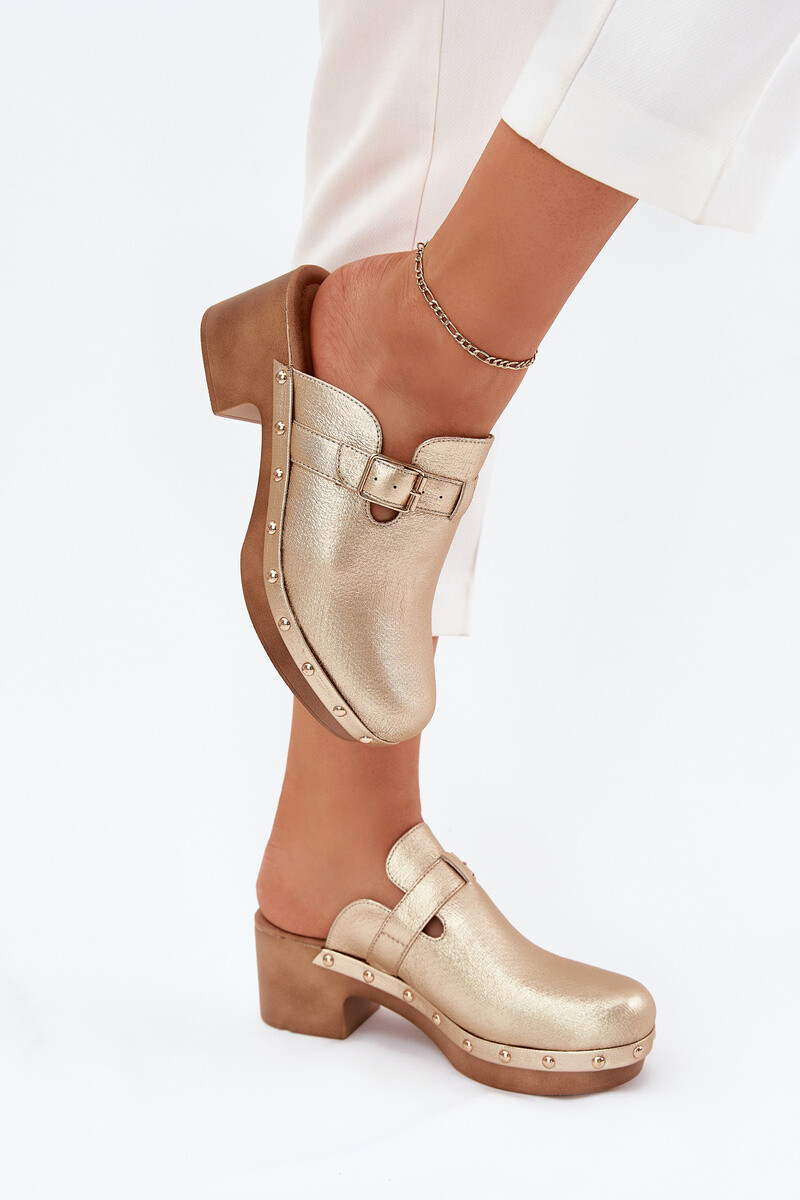 Boto Dámske Sandále Na Podpätku So Sponou Zlaté Veldexina