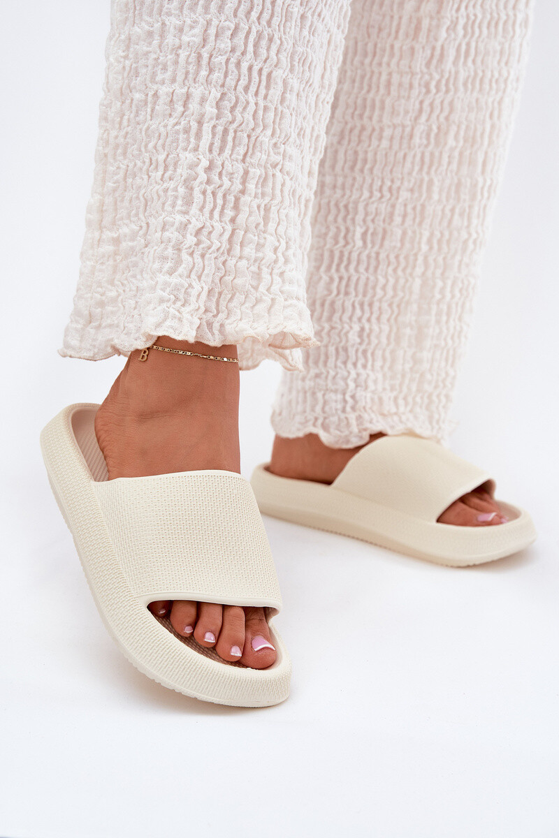 Boto Dámske Ľahké Pěnové Sablóny Na Hrubej Podošve Ecru Querceria