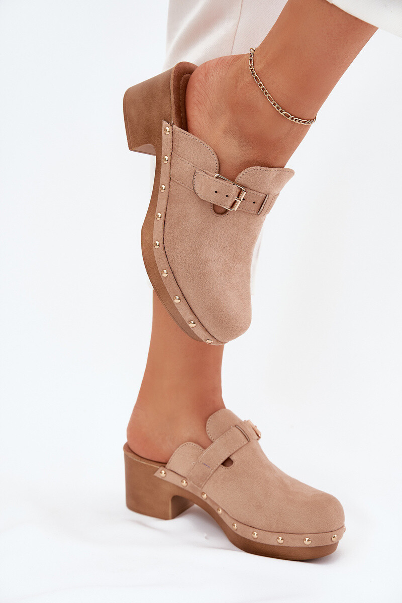 Boto Dámske Sandále Na Opätku S Sponou Béžové Veldexina