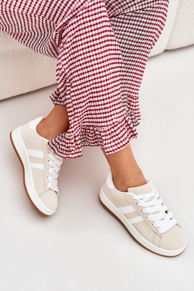 Boto Dámske Športové Topánky Sneakers Z Eko Kože Béžové Ravina