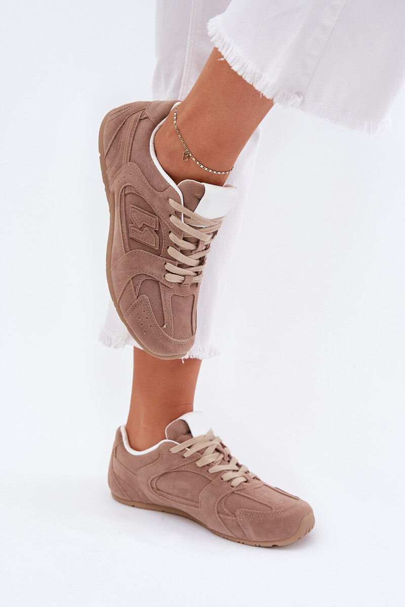 Boto Dámske Športové Topánky Z Eko Semišu Tmavo Béžové Dorella