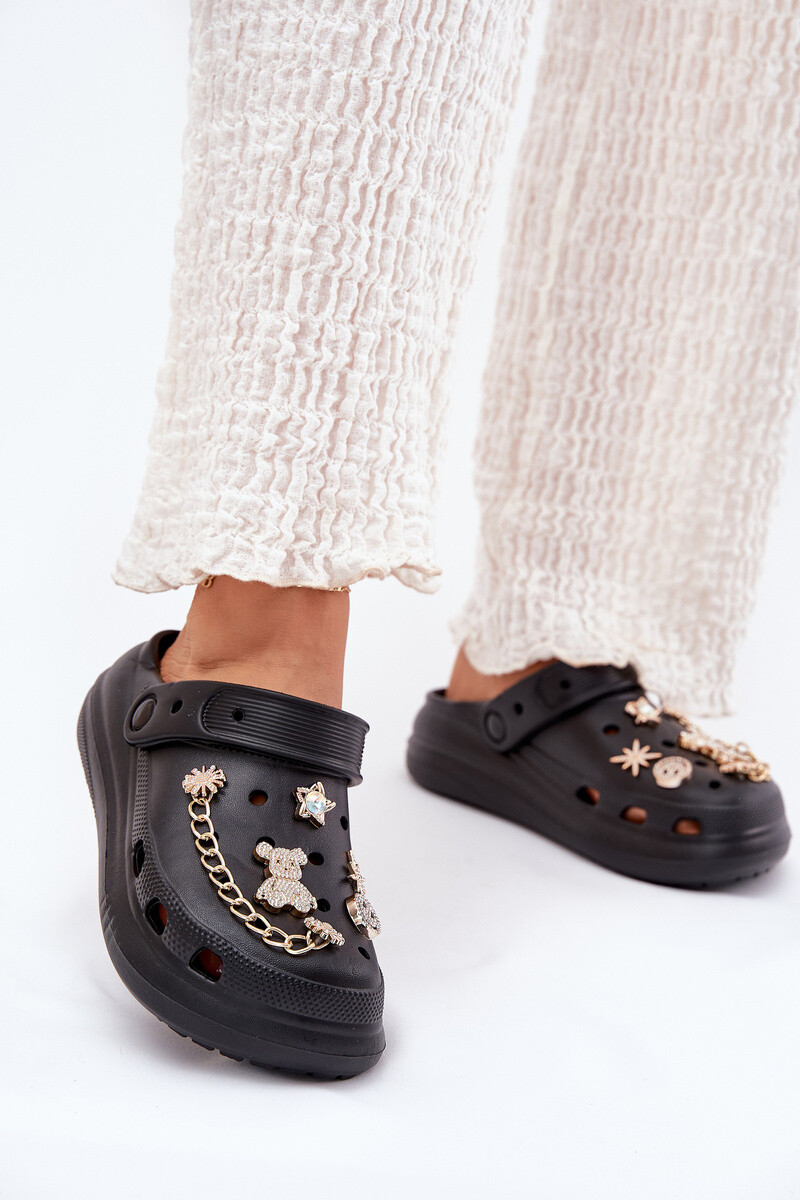 Boto Dámske Penové Papuče S Ozdobami Čierne Linaviela