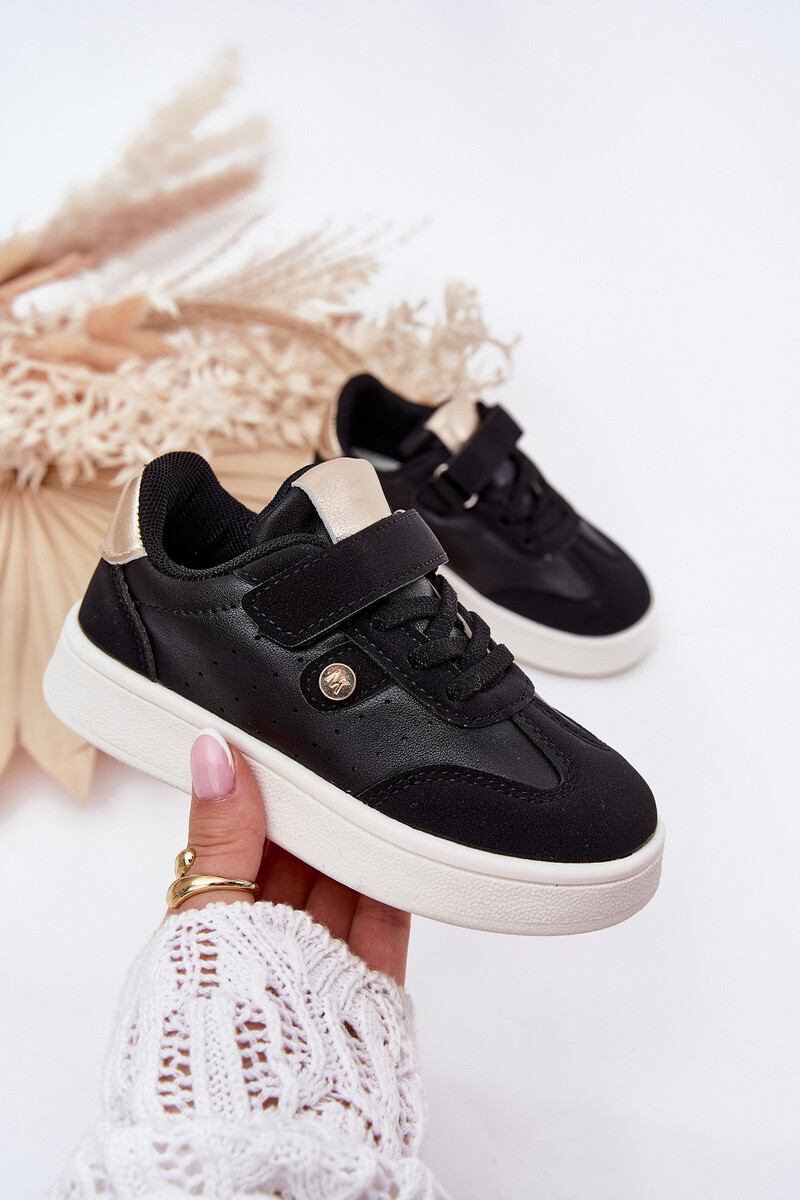 Boto Športová Obuv Tenisky Dievčenské Na Suchý Zips Čierne Zarina