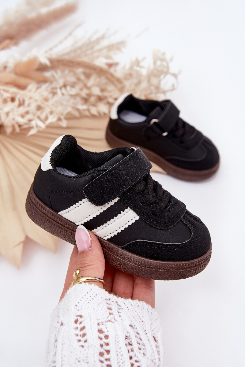 Boto Detské Športové Topánky Sneakers Na Suchý Zips Čierne Adelina