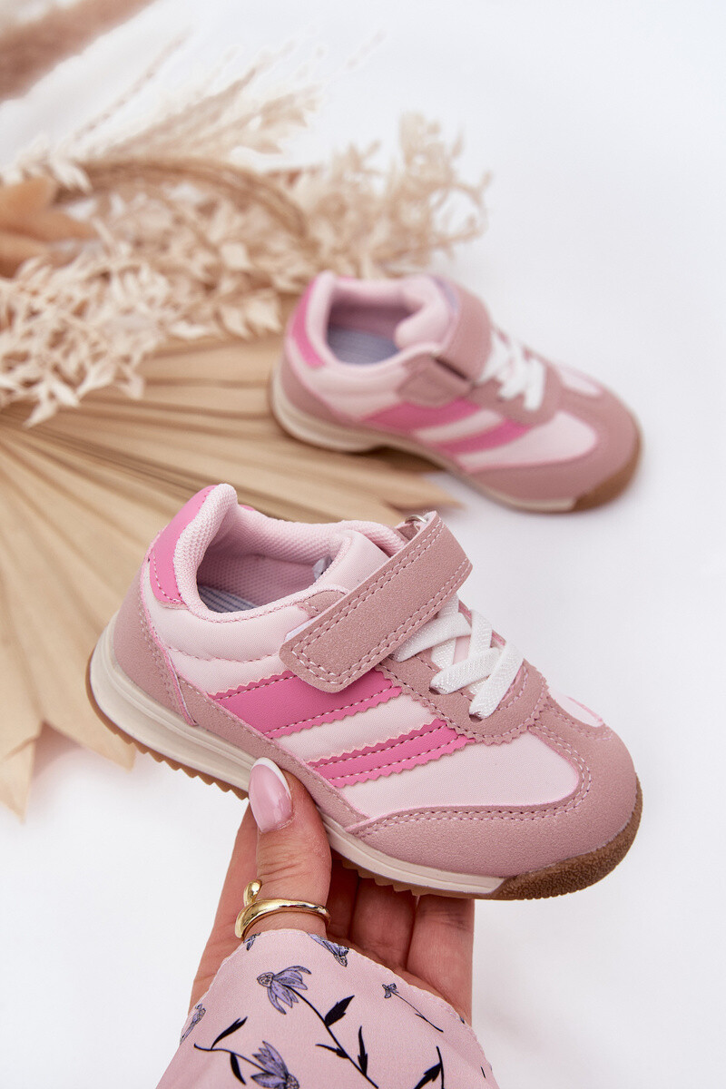 Boto Detské sneakers športové topánky na suchý zips ružové Viona