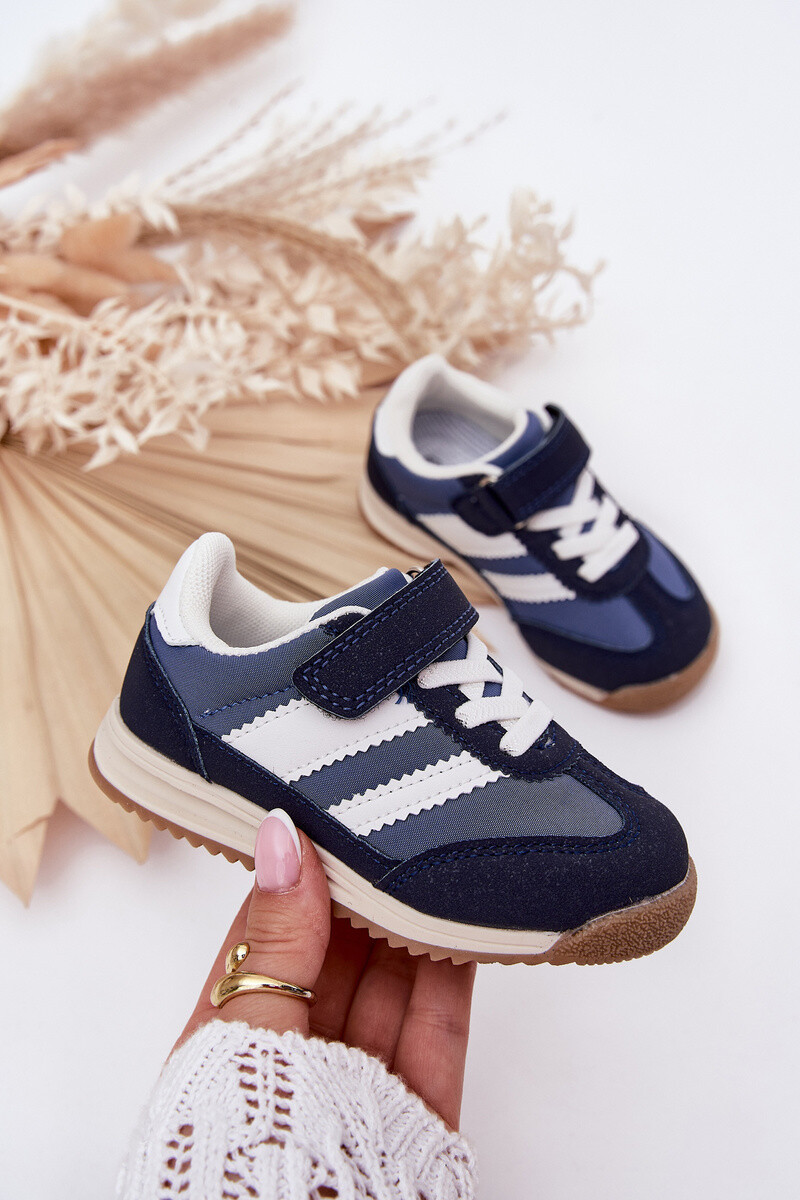 Boto Detské Sneakers Športové Topánky Na Suchý Zips Tmavomodré Viona
