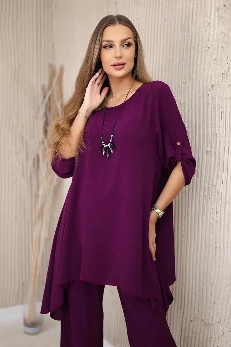 Kesi Włoski Sada blúzky + nohavice s príveskom tmavá khaki