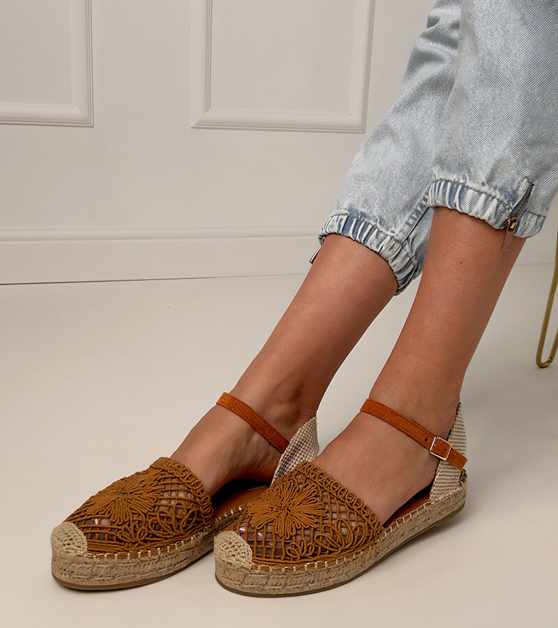 D/CEO Brown Santos Openwork Espadrille Sandals