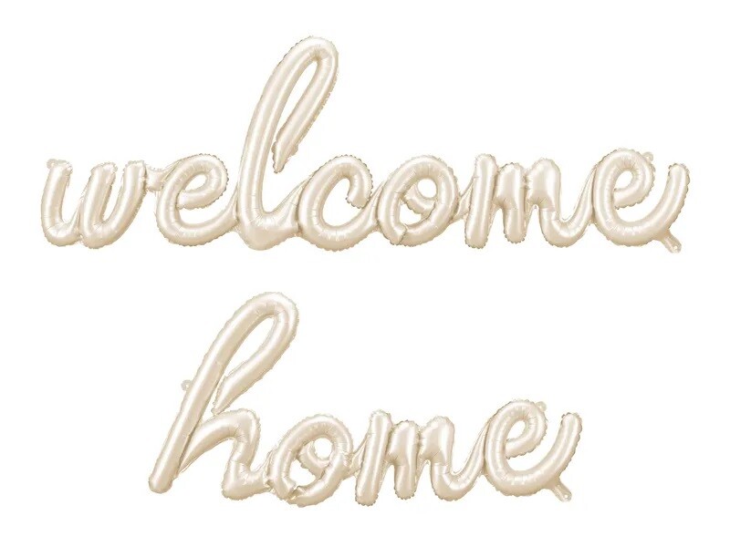 PartyDeco Fóliový balónový nápis - Welcome home 258 x 55 cm